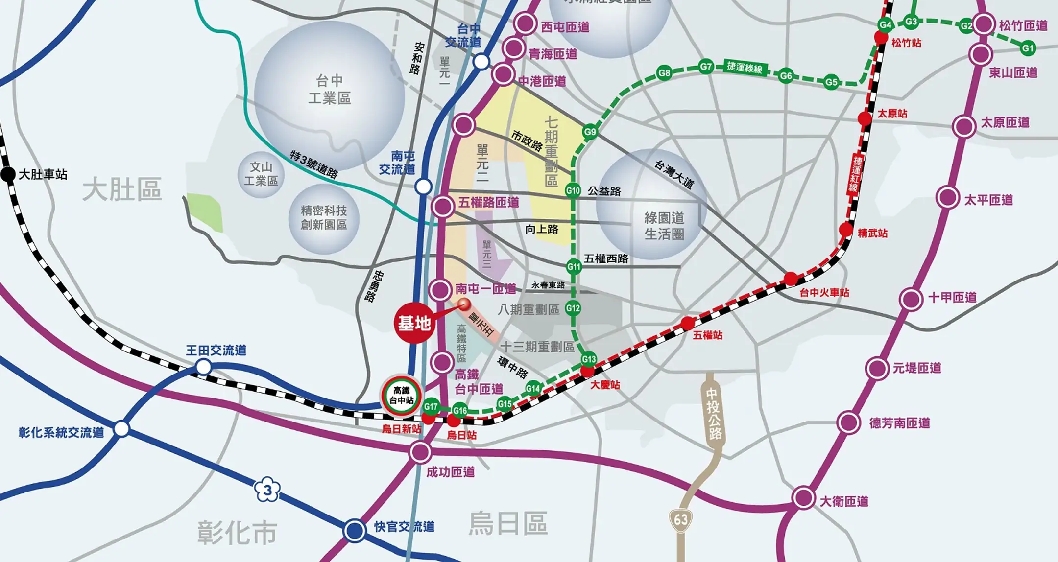 大台中交通路網示意